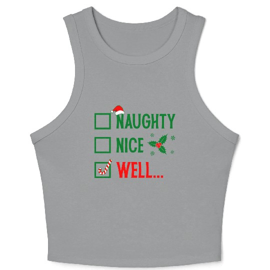 Naughty or Nice Funny Christmas Crop Tank Top