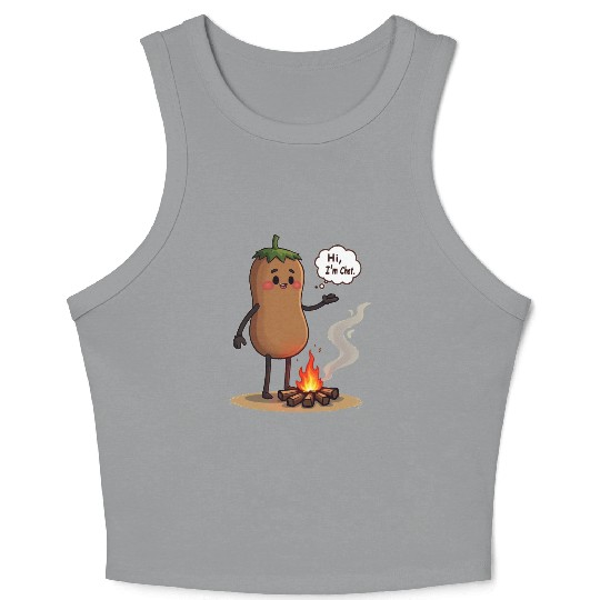 Chestnuts Roasting Christmas Cartoon Crop Tank Top