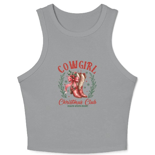Cowgirl Christmas, Christmas Vintage Crop Tank Top