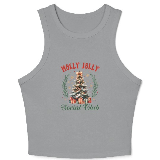 Holly Jolly Nutcracker, Merry Christmas Crop Tank Top