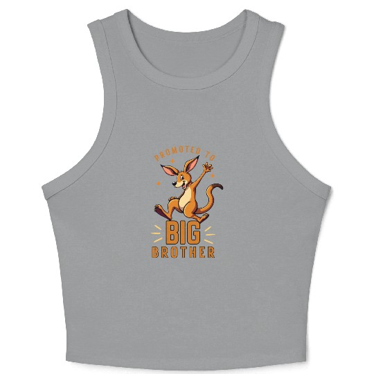 Promoted to Big Brother - Funny Kangaroo Australia Crop Tank Top