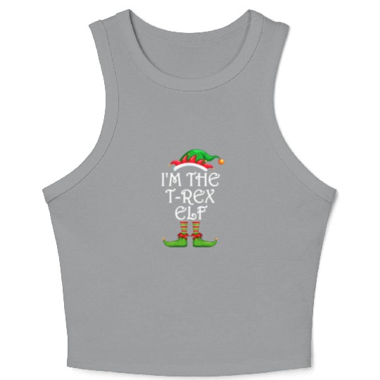 I'm The T-Rex Elf Crop Tank Top Matching Family Christmas