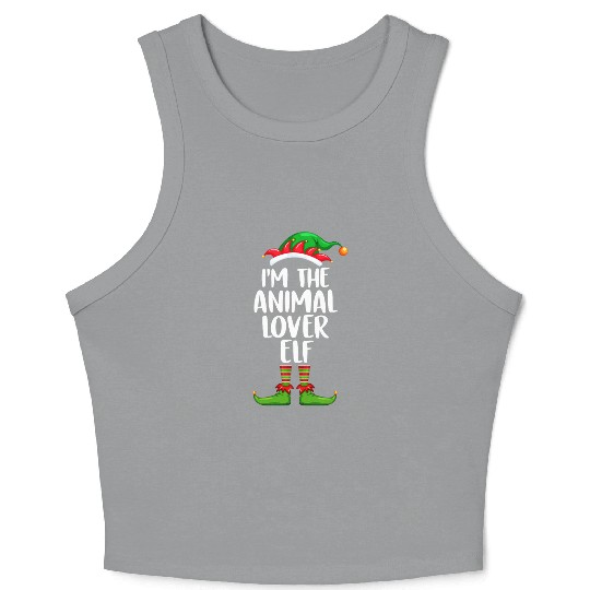 I'm The Animal Lover Elf Matching Family Christmas Crop Tank Top