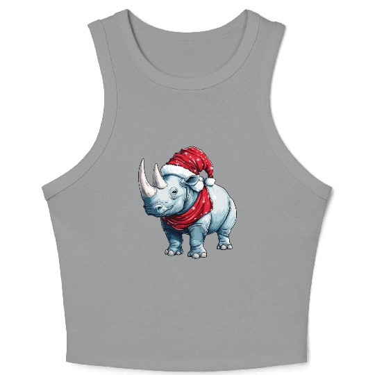 Rhinos Christmas Crop Tank Top