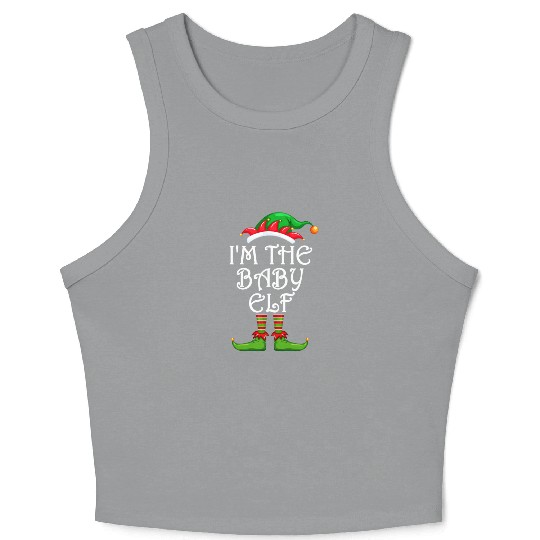I'm The Baby Elf Crop Tank Top Matching Family Christmas
