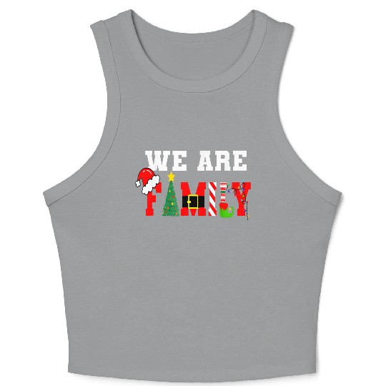 We Are Family Christmas Pajamas Matching Xmas Crop Tank Top
