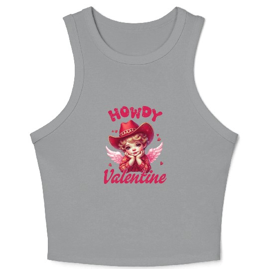 Howdy Valentine, Valentines Day Crop Tank Top