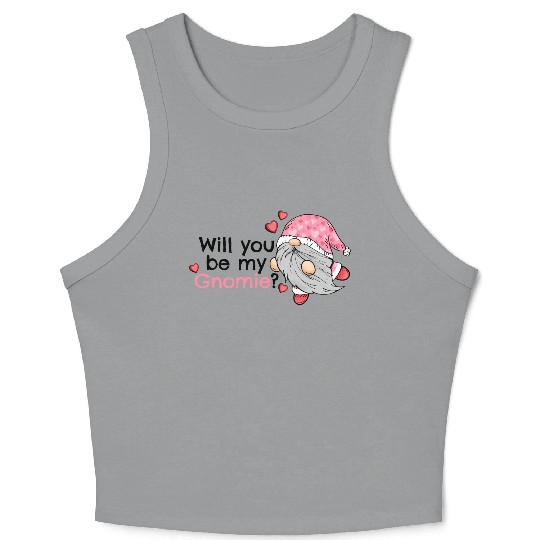 Gnomes Valentines Revelin, Valentines Retro Crop Tank Top