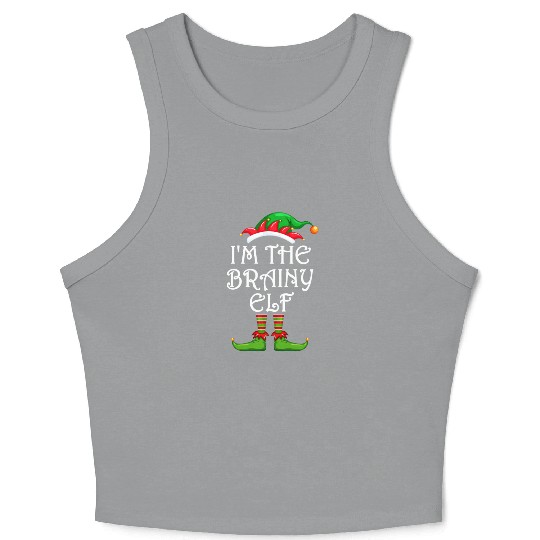 I'm The Brainy Elf Crop Tank Top Matching Family Christmas