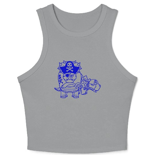 Triceratops Stegosaurus 2 Dinosaur Pirates Dinos Crop Tank Top