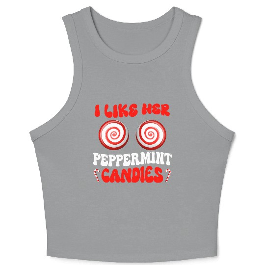 I Like Her Peppermint Candies Couples Christmas Crop Tank Top