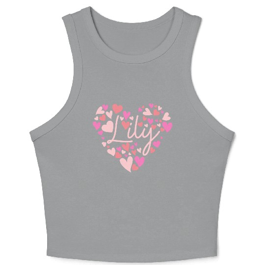 I love Lily hearts in Green Crop Tank Top