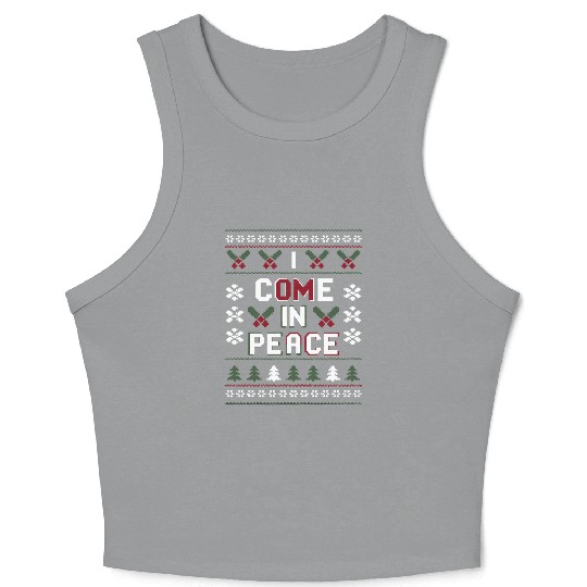 Holiday Peaceful Spirit: Festive Sweater Design Crop Tank Top