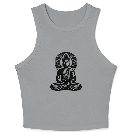 Buddha Yoga Deep Meditation And Calm Centering Crop Tank Top