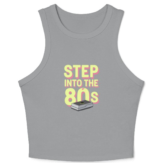 80s Fitness Enthusiast Retro Workout and Neon Crop Tank Top