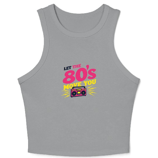 80s Fitness Enthusiast Retro Workout and Neon Crop Tank Top