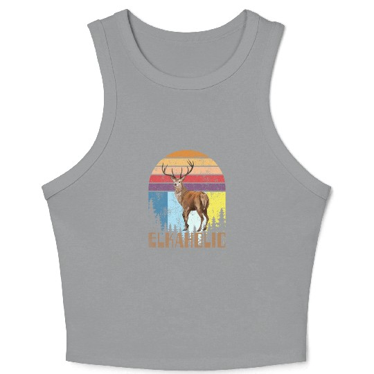 Elk Hunting Elkaholic Hunters Crop Tank Top