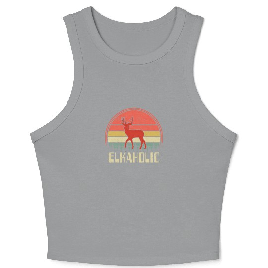 Elk Hunting Elkaholic Hunters Crop Tank Top