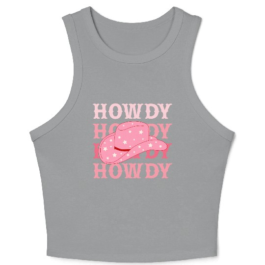 Howdy Cowboy Star Hat Crop Tank Top
