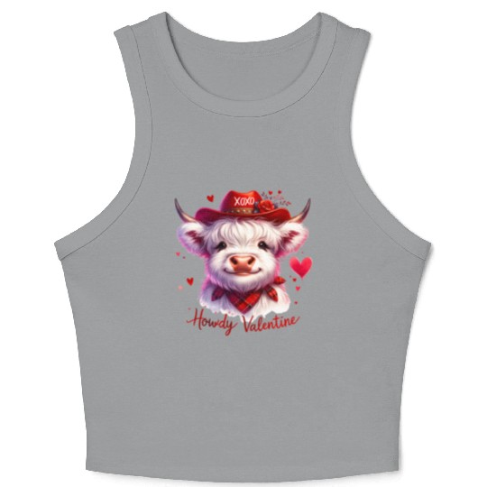 Howdy Valentine, Valentines Day Crop Tank Top