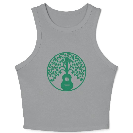 ukulele tree mandala green Crop Tank Top