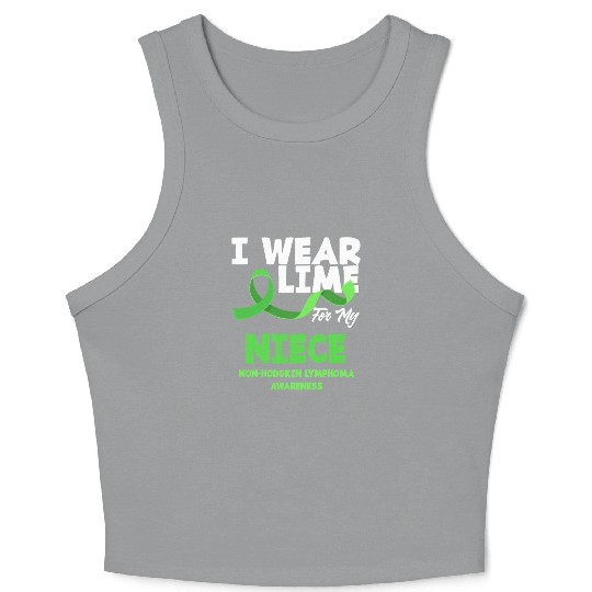 Non-Hodgkin Lymphoma Awareness Wear Lime Niece Crop Tank Top