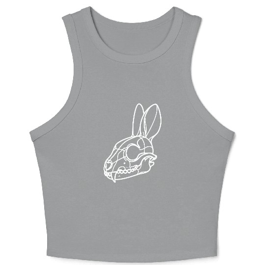 Minimalistic Vector Rabbit Skull Kids Drawing Crop Tank Top