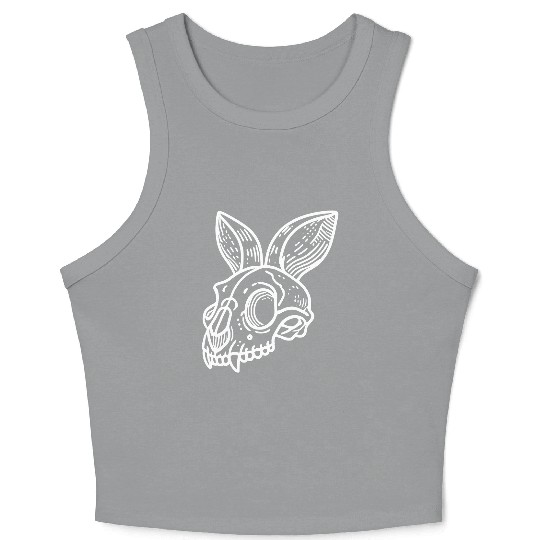Minimalistic Vector Rabbit Skull Kids Drawing Crop Tank Top