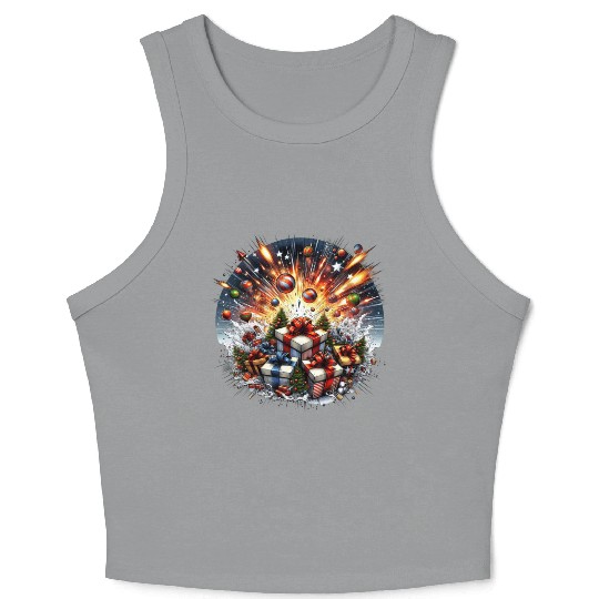 Exploding Presents Fireworks - Christmas Gifts Crop Tank Top