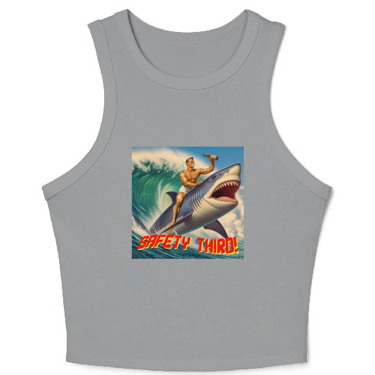 Retro Safety Third Shark Rodeo Crop Tank Top