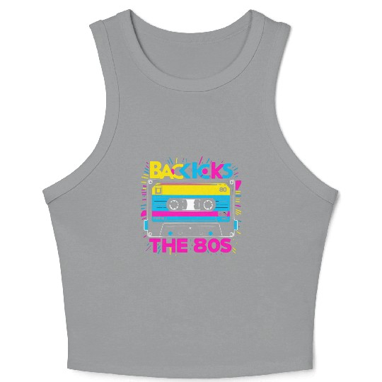 Back to the 80s Retro Cassette Tape Design - Vinta Crop Tank Top