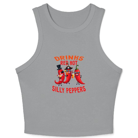 drinks red hot silly peppers Crop Tank Top