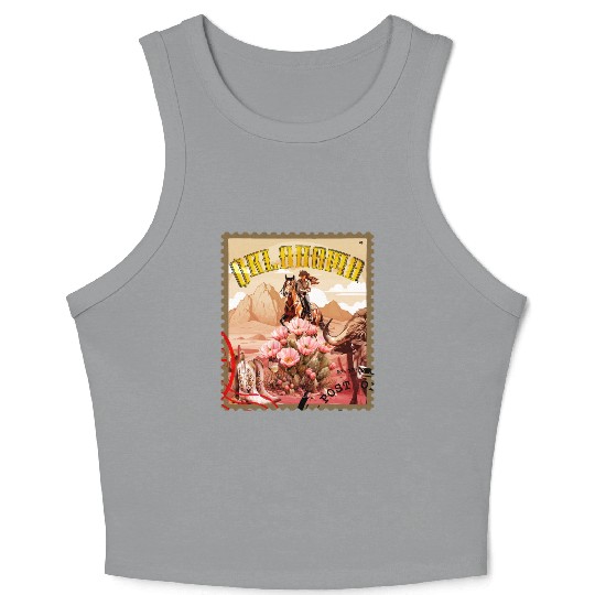 Oklahoma Cowgirl Stamp Crop Tank Top