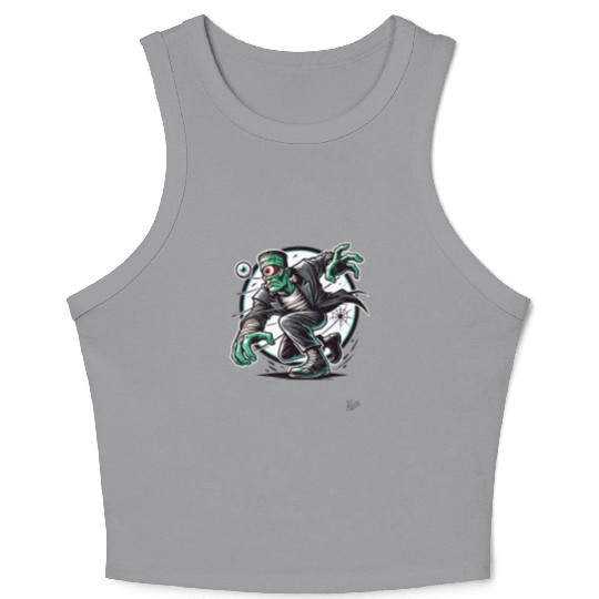 The Green One-Eyed Cyclops Monster Crop Tank Top
