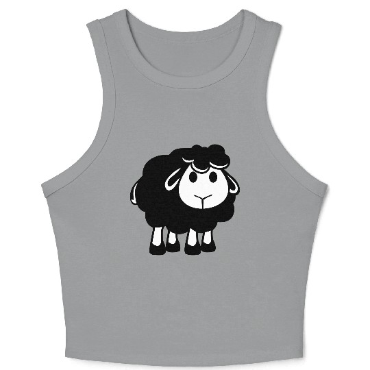 Black Sheep Small Cute Cute Lamb Cool Comic Sweet Crop Tank Top