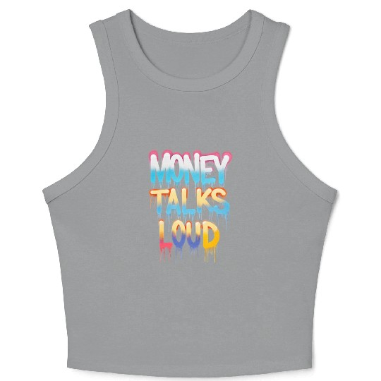 Money Talks Art Crop Tank Top