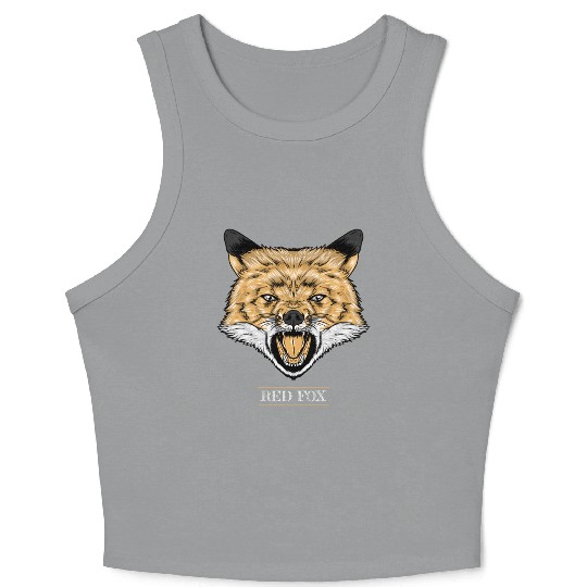 Red Fox Illustration Crop Tank Top