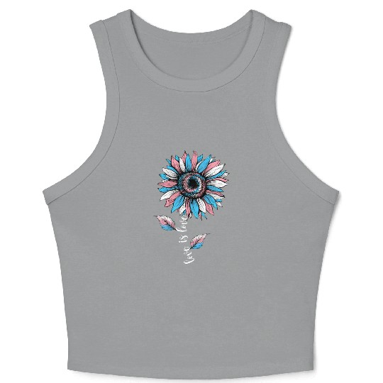 Rainbow Sunflower Love Is Love LGBT Pride Crop Tank Top