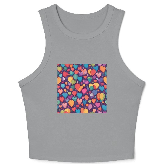 Hearts and balloon design in multiple colors Crop Tank Top