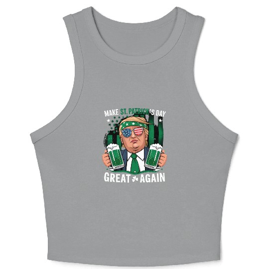 Make St Patrick's Day Great Again Irish Trump Crop Tank Top