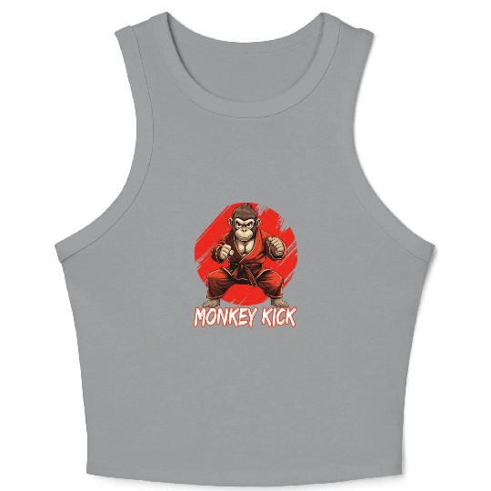Karate Judo Monkey Chimpanzee Martial arts Crop Tank Top