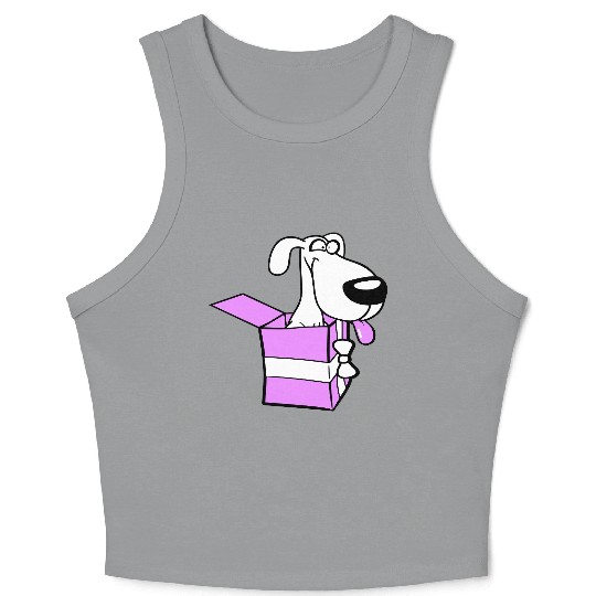 Dog Pet Gift Box Funny Crazy Surprise Fun Puppy Crop Tank Top