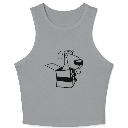 Dog Pet Gift Box Funny Crazy Surprise Fun Puppy Crop Tank Top