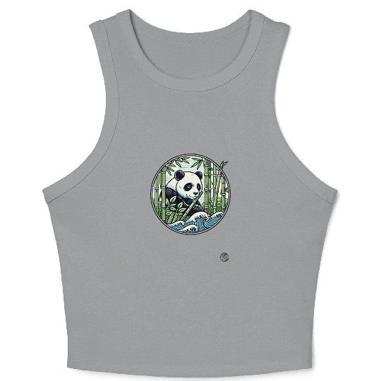 Panda in Bamboo Forest Crop Tank Top