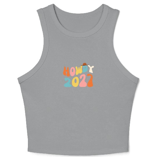 Howdy 2027 funny 2027 NYE Groovy Crop Tank Top