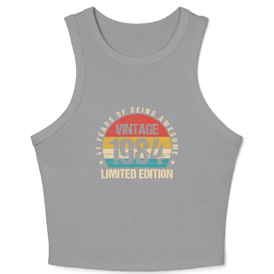 Vintage 1984 Limited Edition 41st Birthday Gift Crop Tank Top