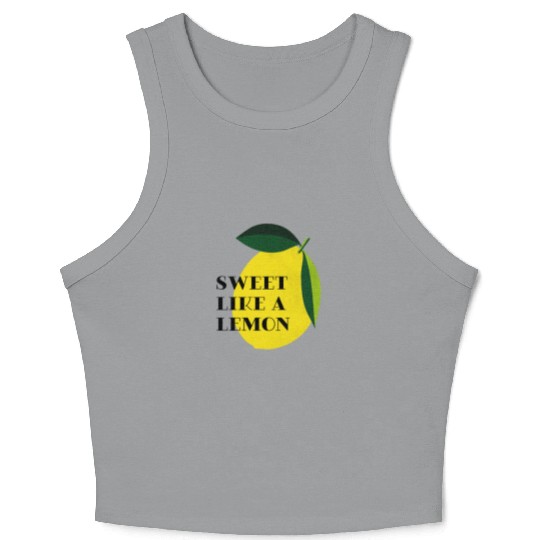 Sweet like a lemon Fruit Citrus Yellow Summer Crop Tank Top