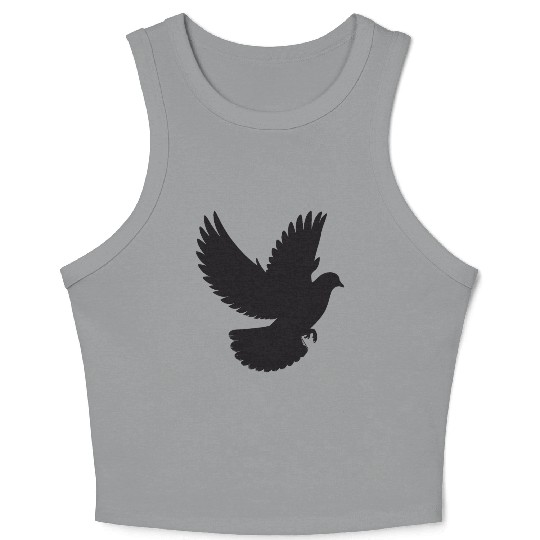 Peaceful Dove in Flight - Silhouette Style Crop Tank Top