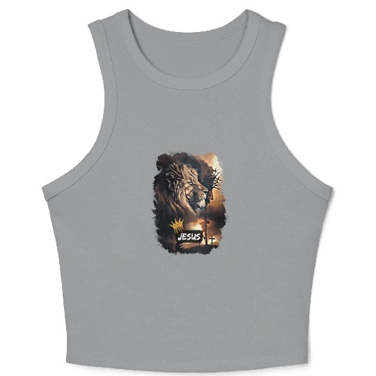 lion of judah - jesus Crop Tank Top