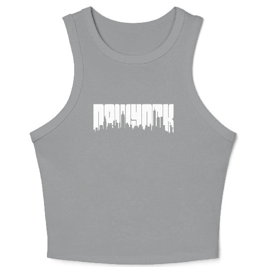 New York Skyline Typography Crop Tank Top